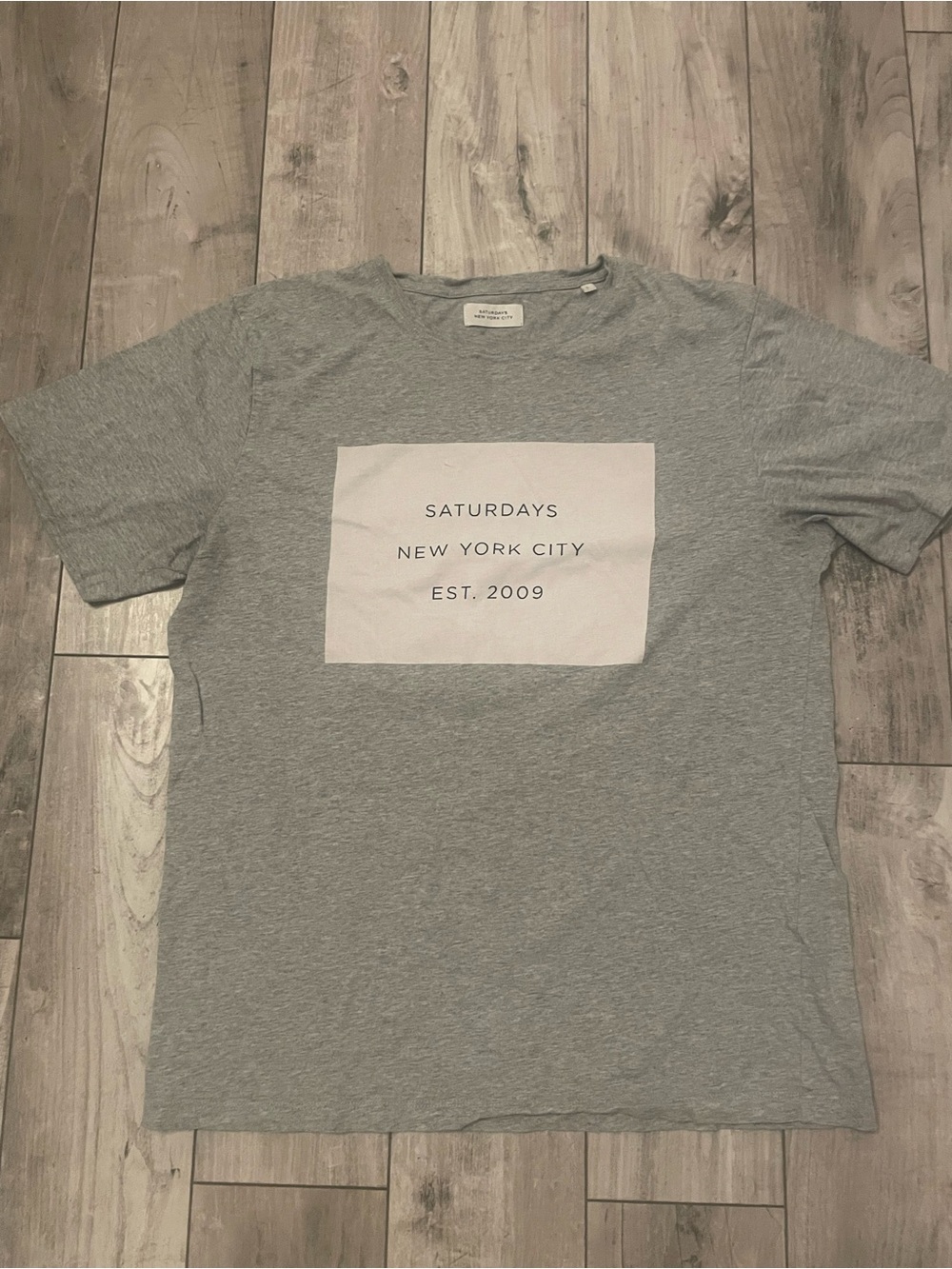 Saturdays New York City Light Gray Logo Short Sleeve Tee